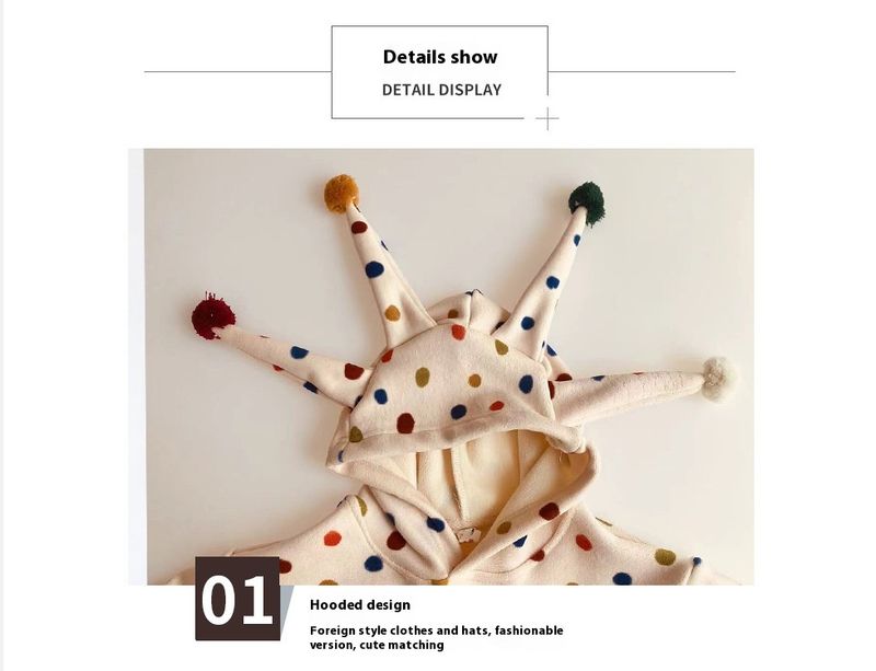 26102 Nancy Autunno/Inverno Nuova Edizione Coreana Felpa con Cappuccio da Clown in Grano Australiano Double Face per Bambini_voghion.com