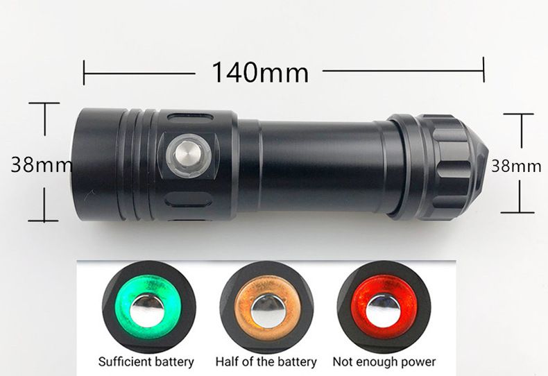 Torcia subacquea L2 con display di potenza in lega di alluminio, illuminazione subacquea L2, luce di riempimento subacquea L2_voghion.com