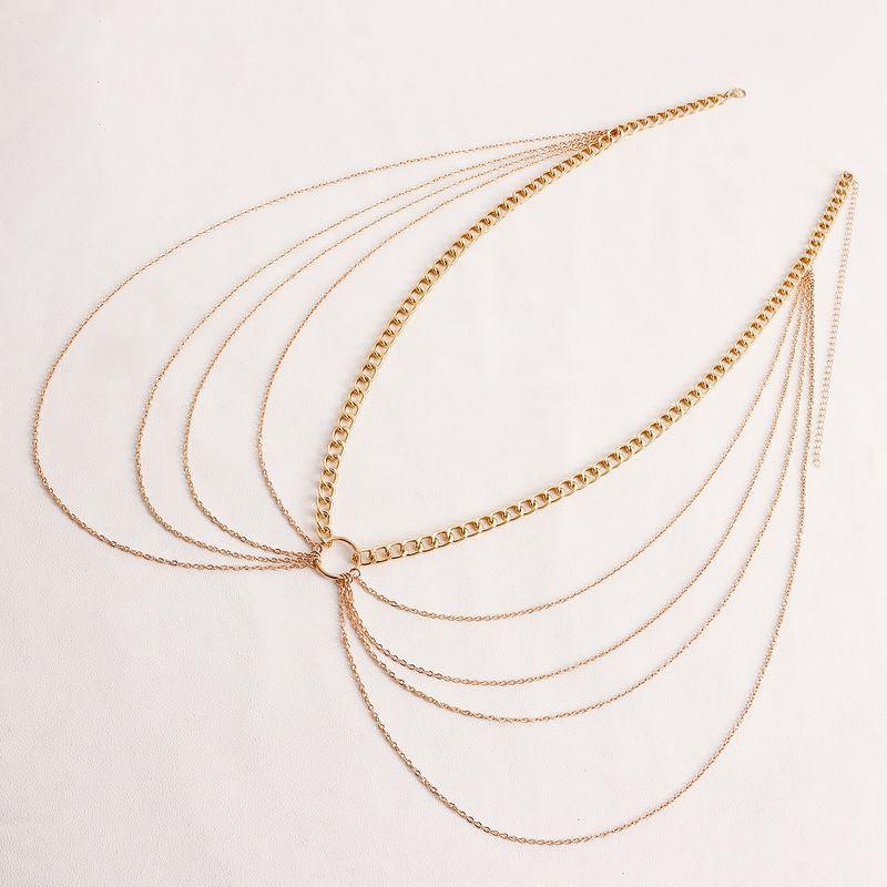 Bauchkette, mehrschichtige Taillenkette aus Metall, sexy Körperkette für den Sommer und den Strand für Frauen und Mädchen_voghion.com