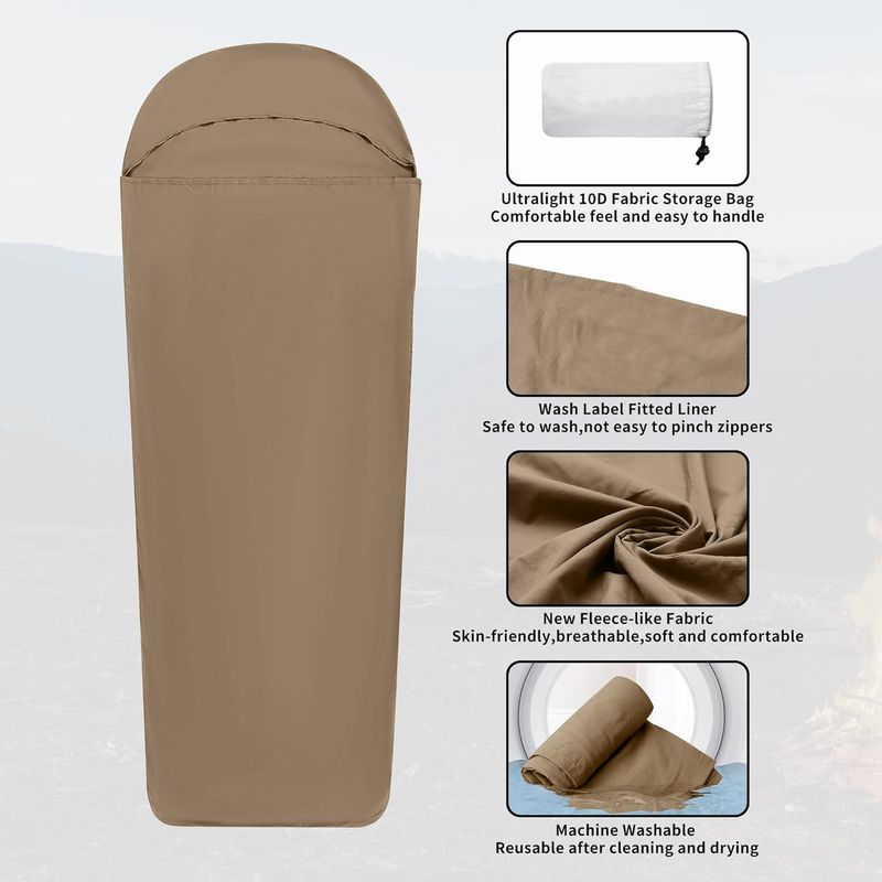 1PCUltraleichter, waschbarer Schlafsack mit leichtem Bettlakenfutter für Erwachsene, für Camping, Hotels und Jugendreisen_voghion.com