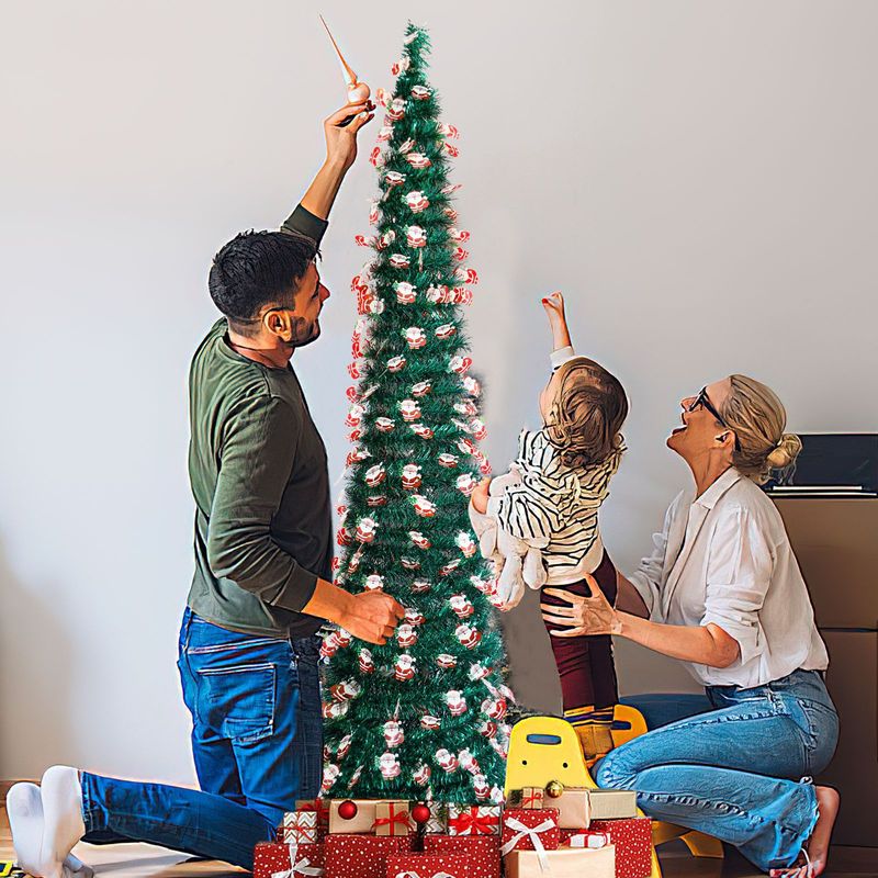 Christmas Tree Retractable Folding Christmas Pagoda Decoration Tree Holiday Home Party Decorations_voghion.com