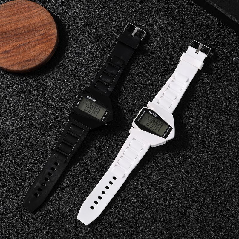 Hot Selling Spaceship Combat Aircraft Couple Children's Student Multi-Functional Electronic Watch Square Luminous_voghion.com