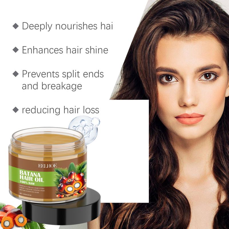 Batana-Haaröl, Anti-Spliss, dichtes Haar, Glättung, nährende Kopfhautstärkung, Keratin, Haarglättung, Vitamin E-Öl_voghion.com