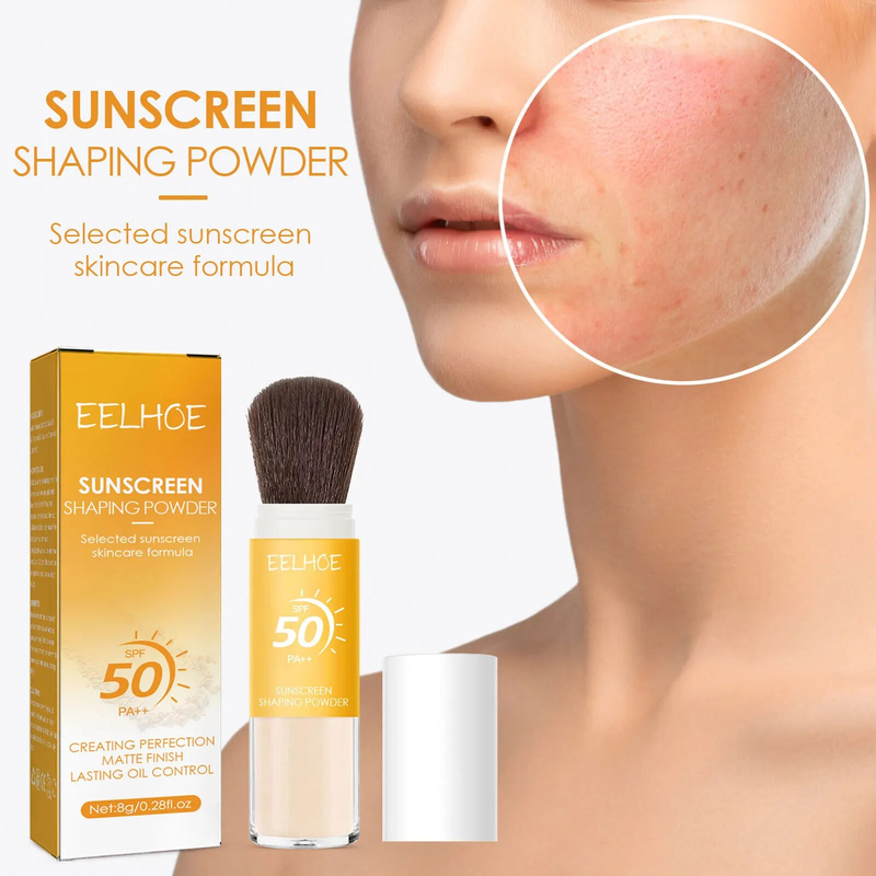 Spf50 Protezione solare in polvere in polvere Protezione solare Protezione della pelle Impermeabile Pori invisibili Bloccante solare Illumina il controllo del petrolio Polvere per il trucco_voghion.com