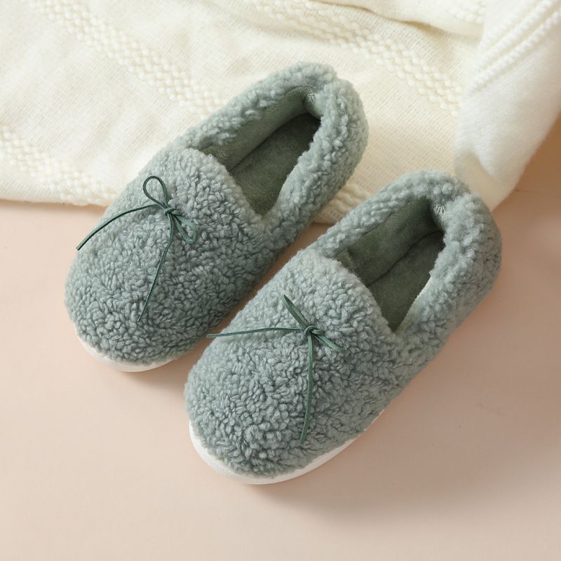 Pantofole autunnali e invernali con tacco per donna, scarpe premaman in cotone morbido con suola morbida per la casa, stile Ins_voghion.com