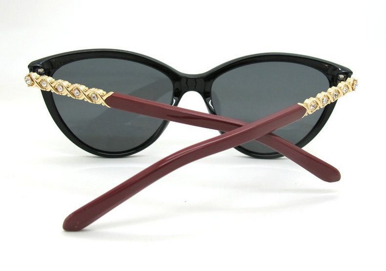 Solglasögon Nya solglasögon kvinnors runda ansikte personlighet Cat Eye Diamond polariserade linser Retro solglasögon 8622_voghion.com
