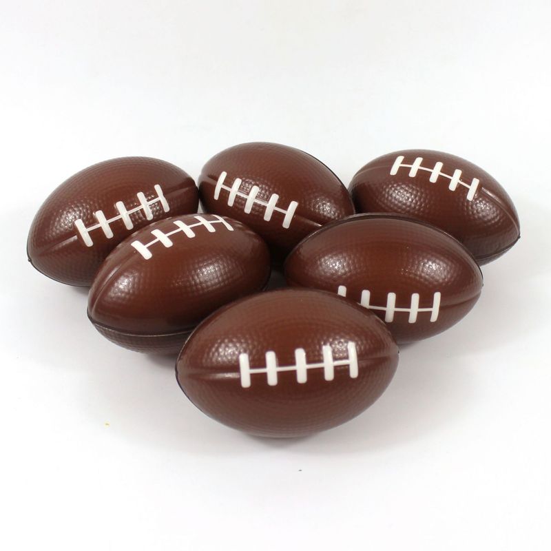 12pcs Small Brown Football Relief Toy For Kids Printed Foam Relief Pu Ball_voghion.com
