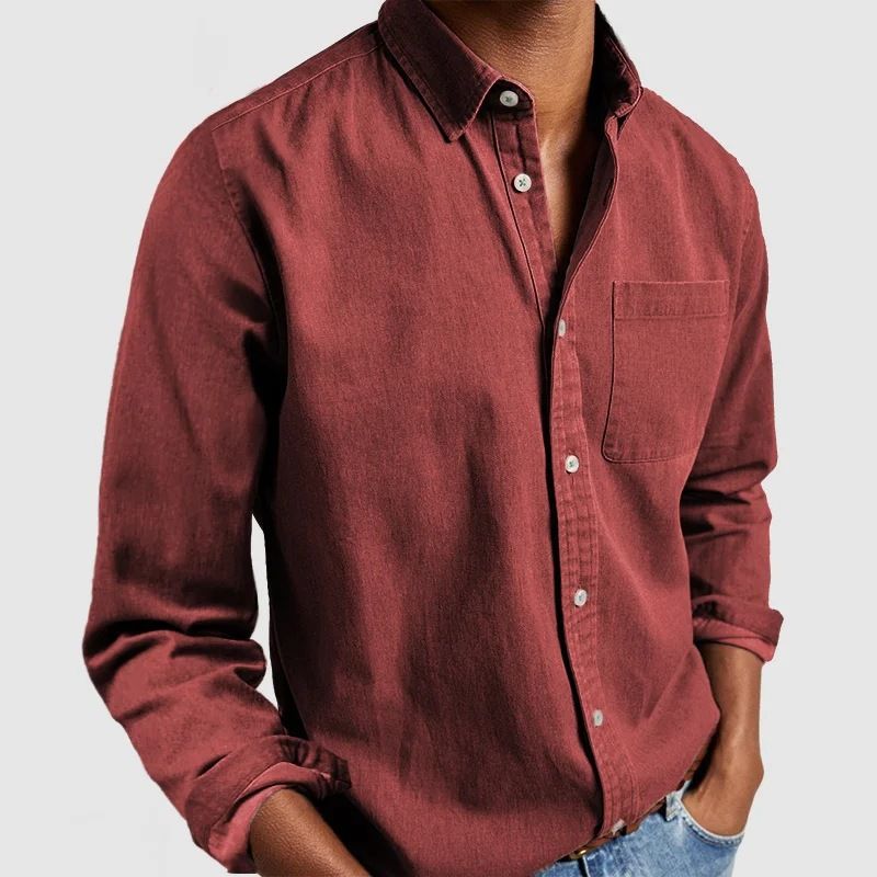 Nuova camicia da uomo a maniche lunghe con colletto rovesciato 2024_voghion.com