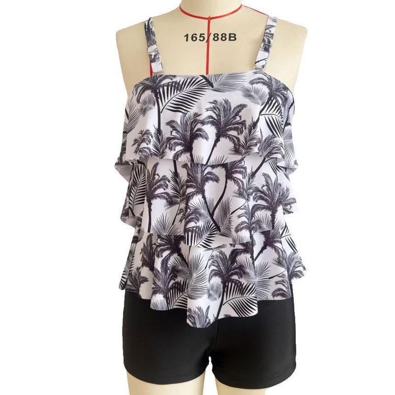 Maiô comercial de roupas femininas com babados, maiô conservador, cueca boxer, maiô tankini, tamanho grande, cor gradiente_voghion.com