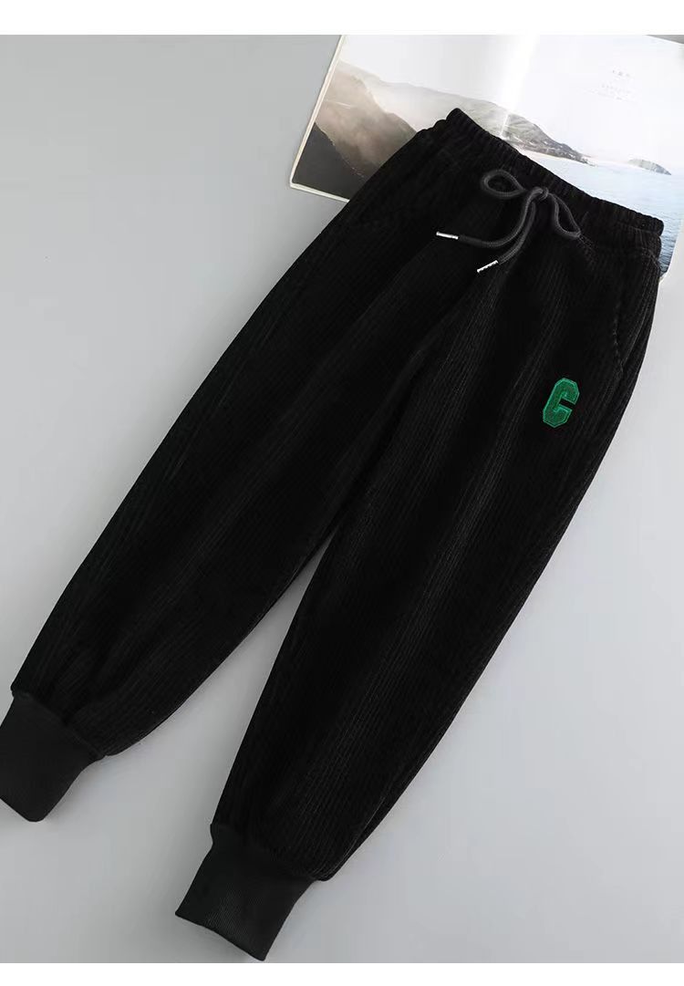 Roupas femininas Inverno mais veludo calças de moletom espessadas para mulheres todas as combinações casuais punhos quentes calças harém soltas cintura elástica fina calças esportivas_voghion.com