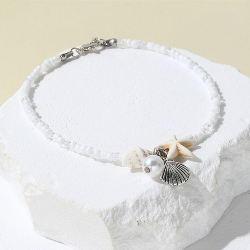 Hot Selling Bohemian Style Starfish Shell Conch Seed Bead Summer Beach Vacation Bracelet_voghion.com