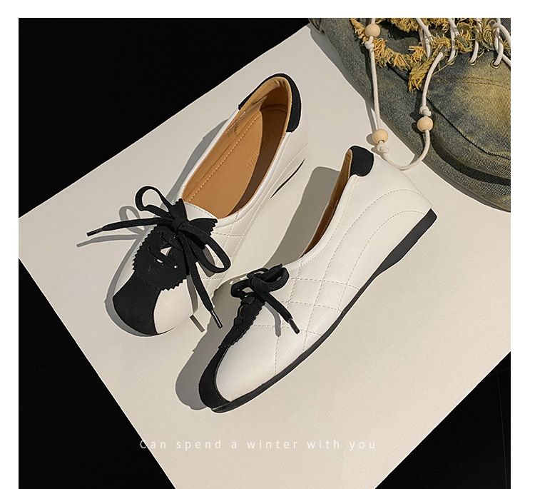 Chaussures Forrest Gump en cuir véritable pour femmes, nouvelles ballerines à lacets avec hauteur intérieure rehaussante, 2024_voghion.com