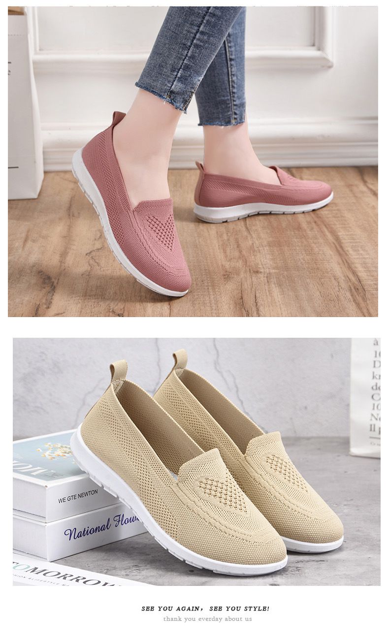 Damenschuhe neue fliegende gewebte Schuhe Freizeitschuhe weiche Sohle mittleren Alters und ältere Mutter Schuhe_voghion.com