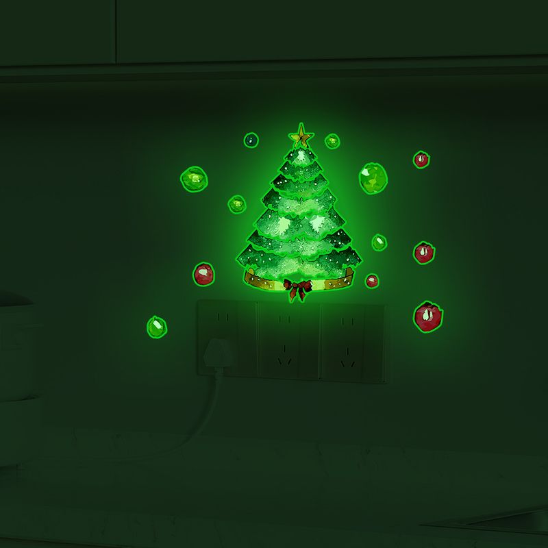 Night light switch AFG3678 Christmas tree socks glowing green bedroom living room wall sticker_voghion.com
