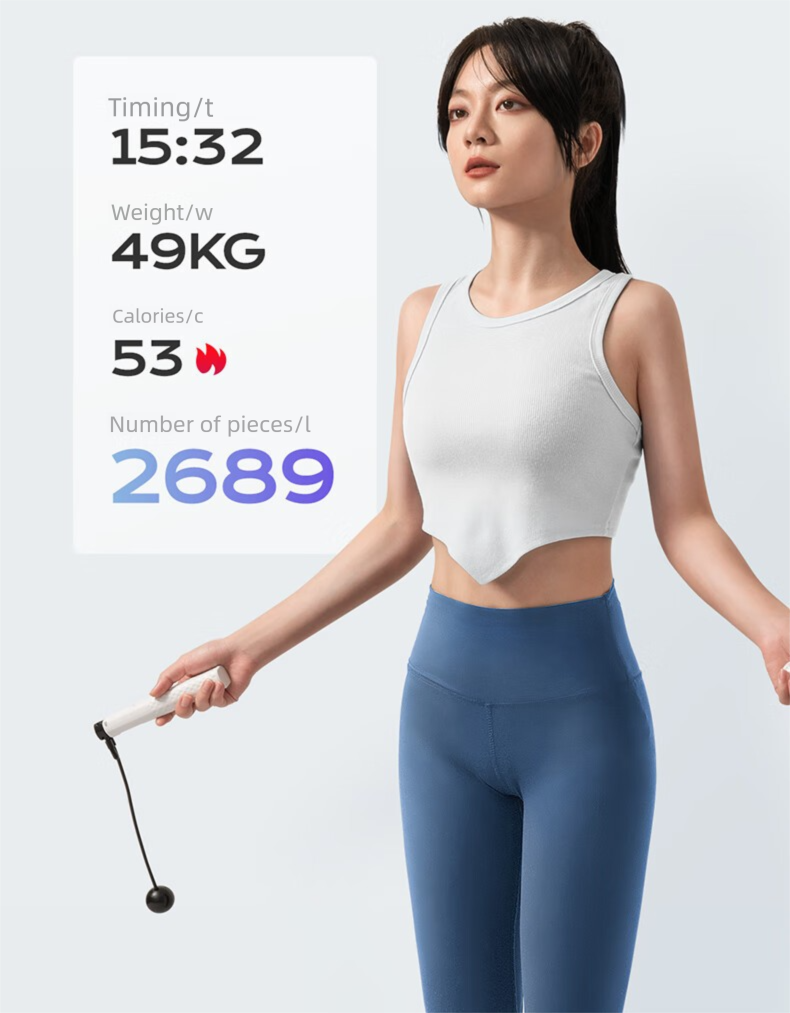 Equipo deportivo inteligente para adultos con conteo, con y sin cuerda de saltar de alambre de acero de doble uso para ejercicios con peso (venta al por mayor)_voghion.com