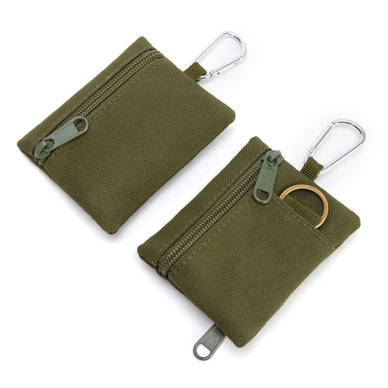 Portafoglio piccolo minimalista da campeggio tattico per esterni, arrampicata, pesca, portamonete con cerniera, porta carte, chiave, auricolari_voghion.com