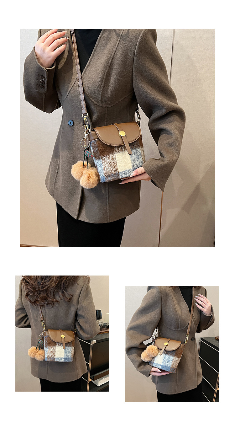 Moda autunno/inverno nuova borsa a tracolla monospalla in stile occidentale da donna versatile in lana 2024_voghion.com