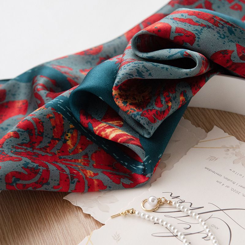 Regalo mamma 100% seta di gelso sciarpa di alta qualità, foulard, scialle da donna nonna bifacciale_voghion.com