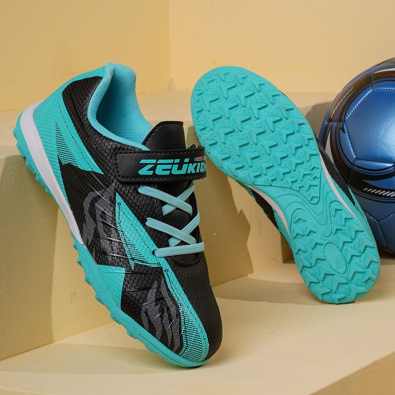 Zhizu Brand Soccer Children, No-Tie Shoelaces, Buckle TF Rubber Sole, Artificial Turf Training Shoes For Primary And_voghion.com