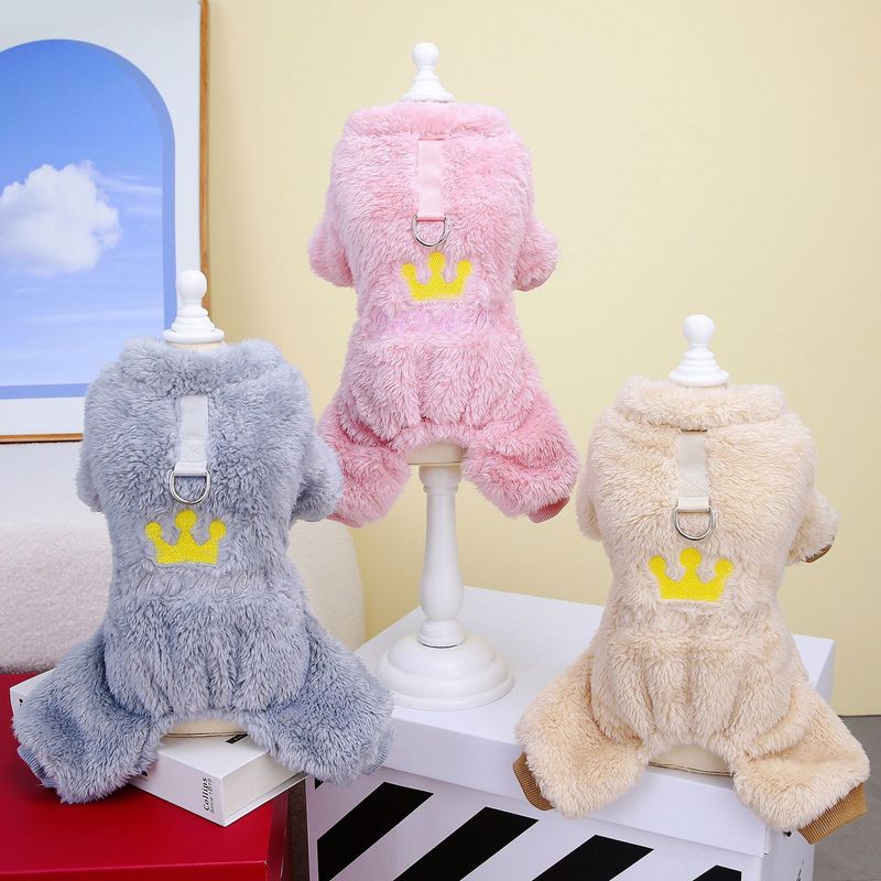 Dog Autumn/Winter Teddy Cat Pet Winter New 23 Crown Four Leg Velvet Clothes_voghion.com