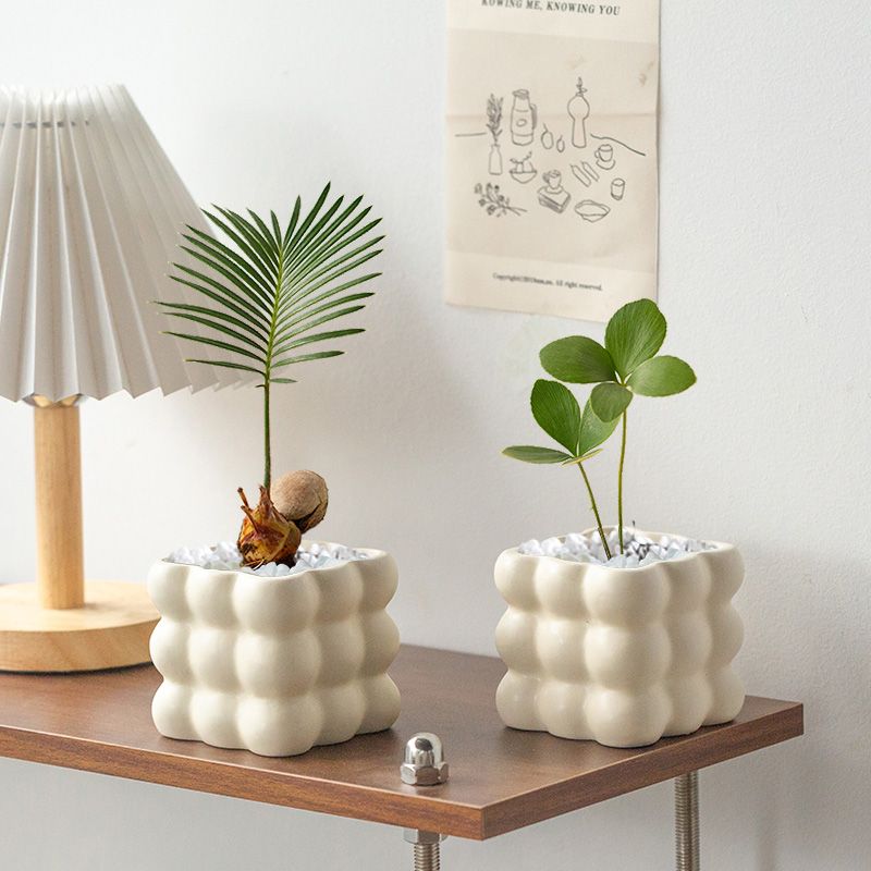 Ceramiczna doniczka 15 cm - doniczka na sukulenty do wnętrz, nowoczesna, z otworem drenażowym, w stylu terakoty_voghion.com