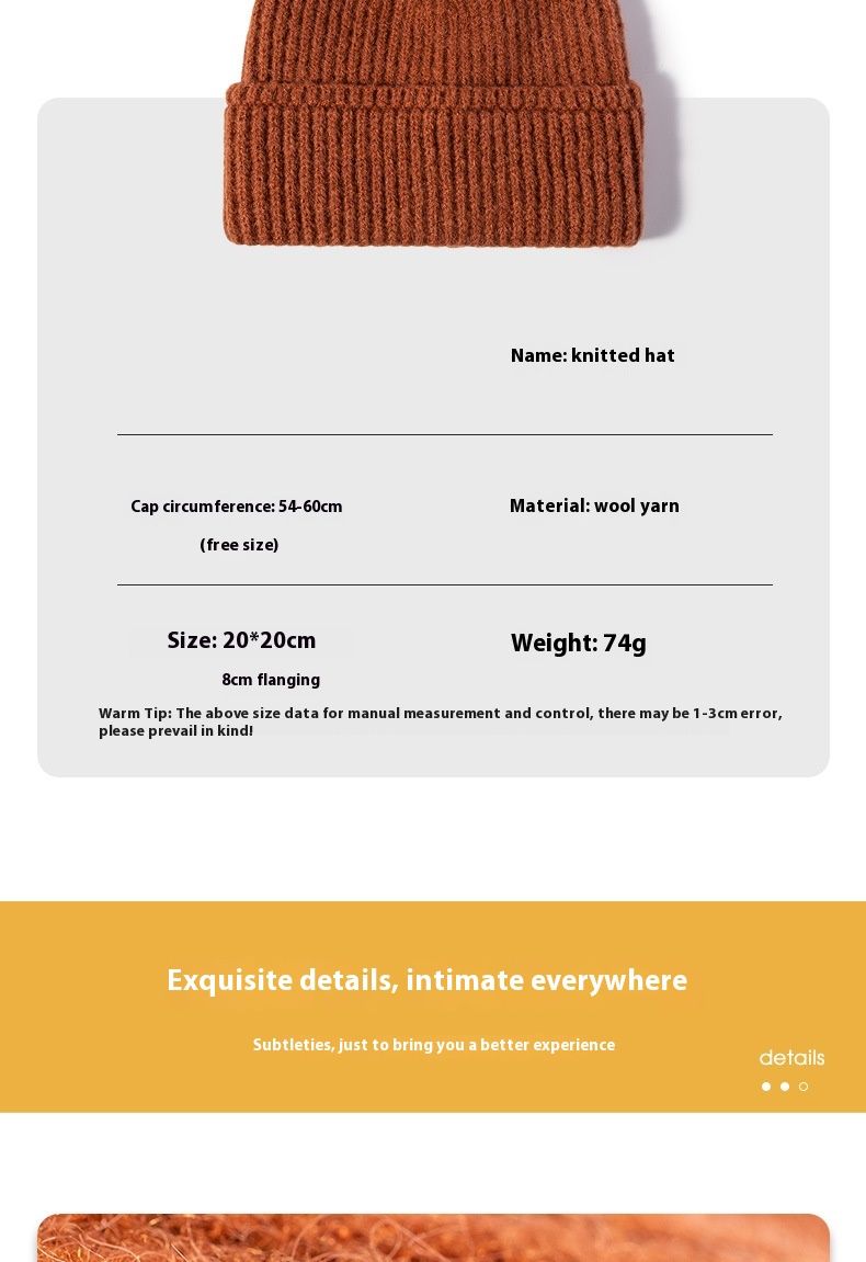 Korean Single Color Men's And Women's Knitted Hats For Autumn And Winter Cycling And Shopping Fashionable Flip Up Woolen Hats_voghion.com