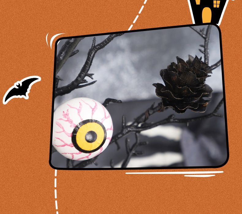 Halloween Decorations Creative Maple Leaf Bat Pine Cone Eyeball Cutting Bouquet Accessories Home Decoration_voghion.com