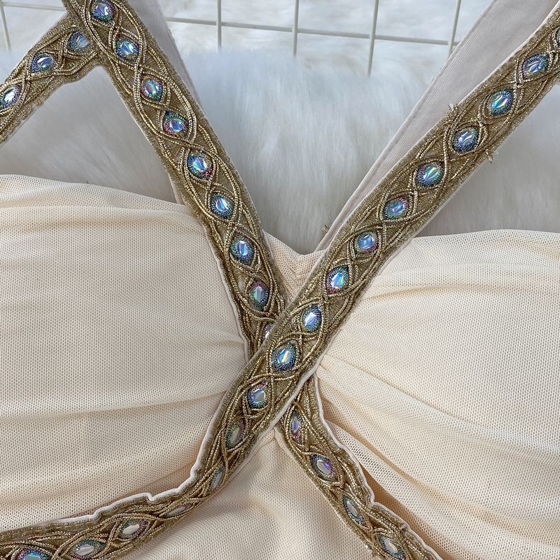 Rochie de vară frumoasă și unică pentru femei, stil vestimentar, cu guler înalt, subțire, cu șold, stil halter_voghion.com
