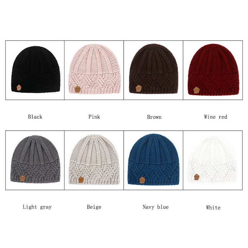 Neue Wintermütze für Frauen, gestrickt, Korea-Mütze, Thic Sullies-Hut, Herbst, im Freien, warme Streetwear-Caps, Rot, Schwarz, Weiß_voghion.com