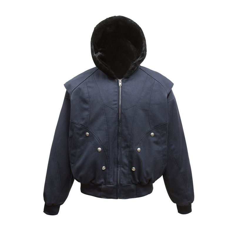 Fleecegefütterte, dicke Baumwolljacke mit Kapuze für Herren, trendige Marke, schweres Handwerk, dekonstruiertes Split-Design, Arbeitskleidung, Winter_voghion.com