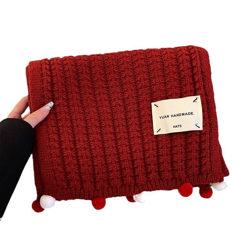 Écharpe tricotée chaude à la mode automne-hiver, cadeau pour filles, ambiance simple, cache-cou_voghion.com