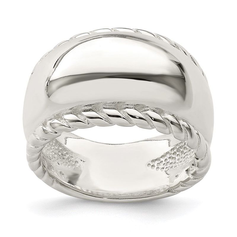 Sterling Silver Twisted Dome Stacked Ring_voghion.com