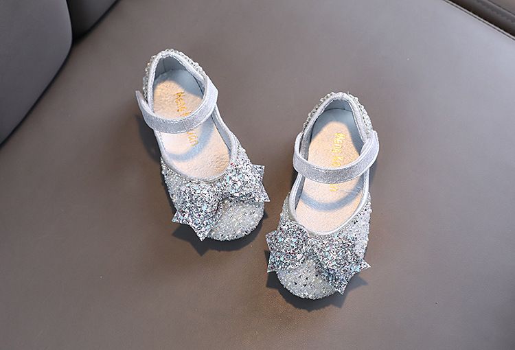 Mädchen Prinzessin Bogen Pailletten Kleine Große Kind Leder Schuhe Mädchen Student Baby Schuhe_voghion.com