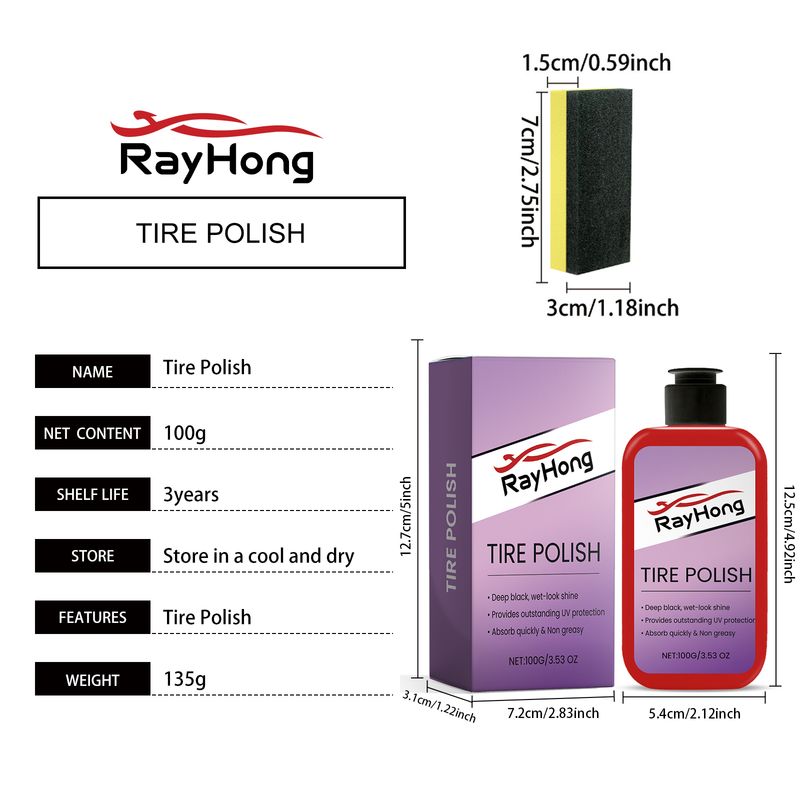 Rayhong Automobile Tire Polishing Paste, Tire Cleaning, Rust Removal, Polishing, Brightening And Anti-Stain Wheel Retreading Paste_voghion.com