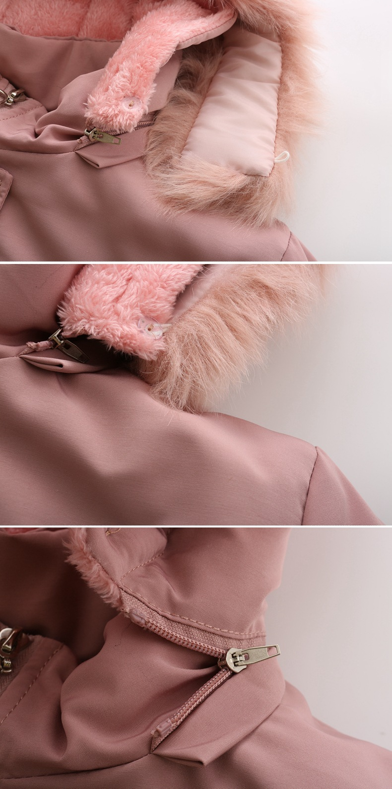 high-end women's cotton fleece mid-length black large size hooded cotton jacket warm fleece coat_voghion.com