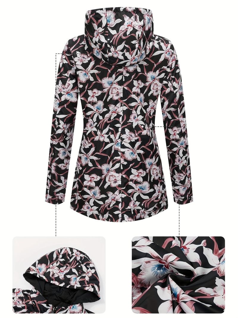 Waterdichte windjack voor dames – Slim fit regenjas met capuchon voor buiten en woon-werkverkeer (zwart/marineblauw/geel/blauw/rood, S-XXL)_voghion.com