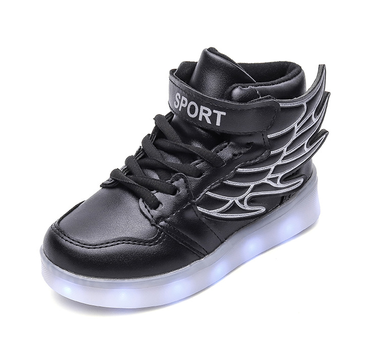 Usb-lade Bunte Licht Schuhe Für Kinder Led-Blitz Schnürsenkel Licht Leuchtende Casual Schuhe Für Jungen Und Mädchen_voghion.com