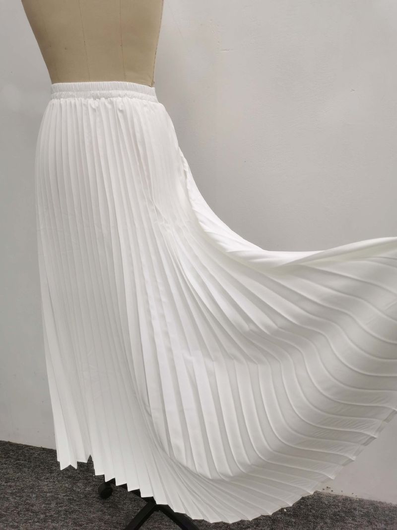 Vêtements pour femmes Costumes pour femmes Gilet sans manches d'été Fente Couleur unie Grande jupe plissée à volants Vêtements pour femmes Deux pièces Été_voghion.com