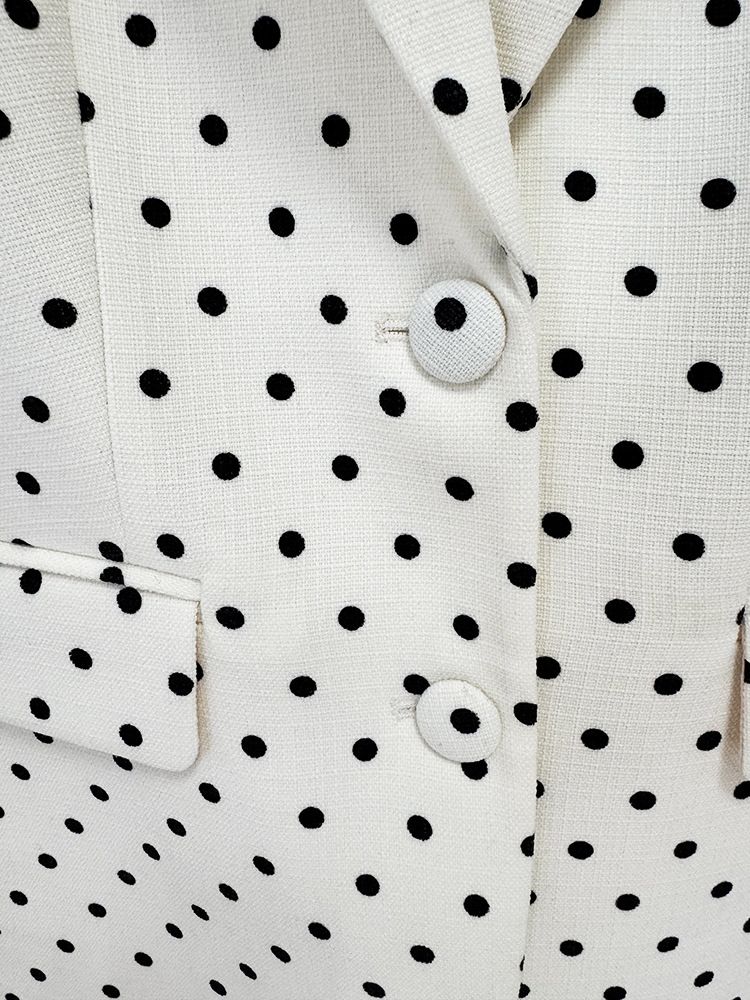 Completo da donna con giacca e pantaloni a due pezzi, con fiocco e decorazione a stella, a pois_voghion.com