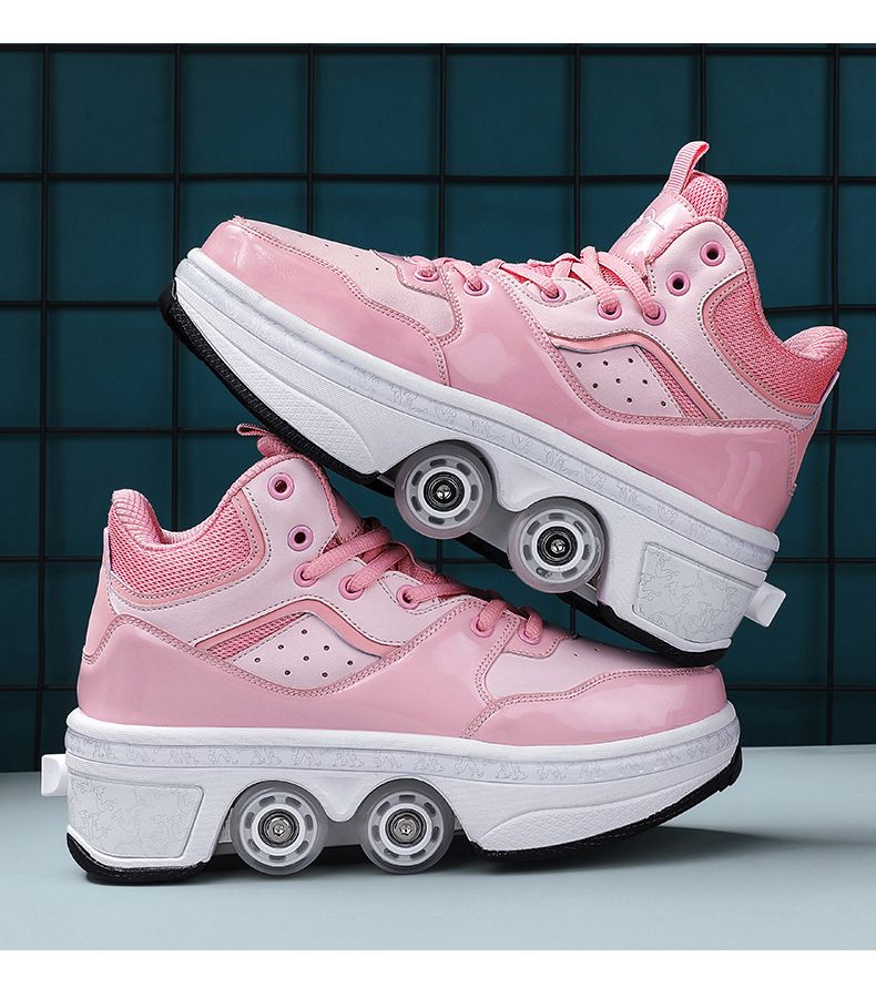 Scarpe per bambini Scarpe da corsa a quattro ruote per adolescenti, studenti delle scuole, scarpe deformate di celebrità di Internet_voghion.com