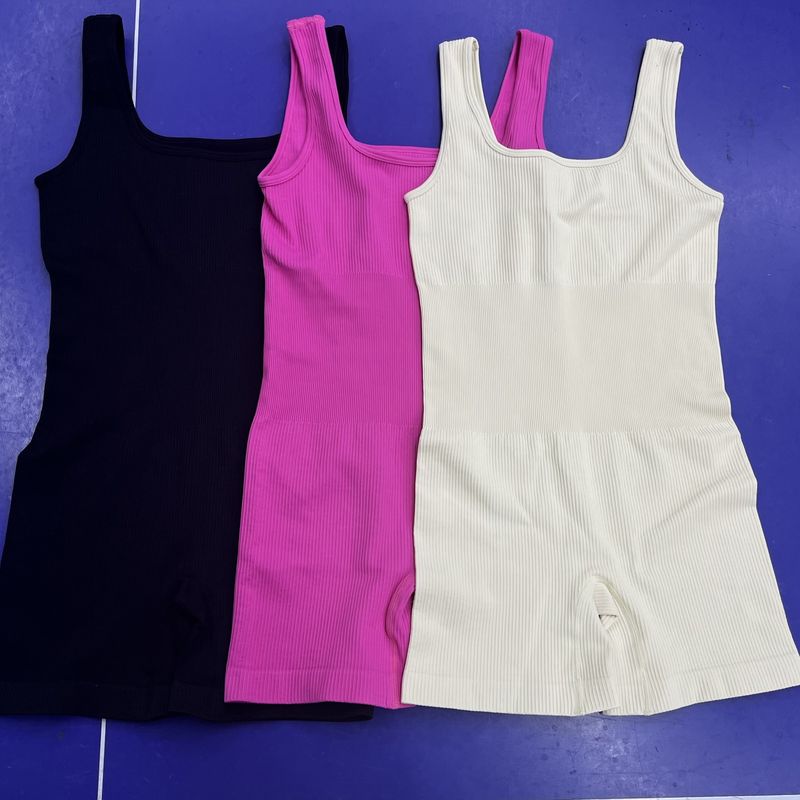 Women's High waist tight sports one-piece fitness wear summer large size high elastic buttocks yoga one-piece shorts _voghion.com