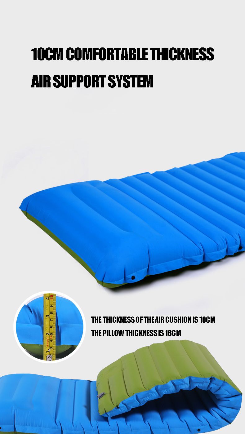 Matelas gonflable de camping en plein air avec oreillers, matelas pneumatique ultraléger avec pompe de gonflage intégrée, randonnée_voghion.com