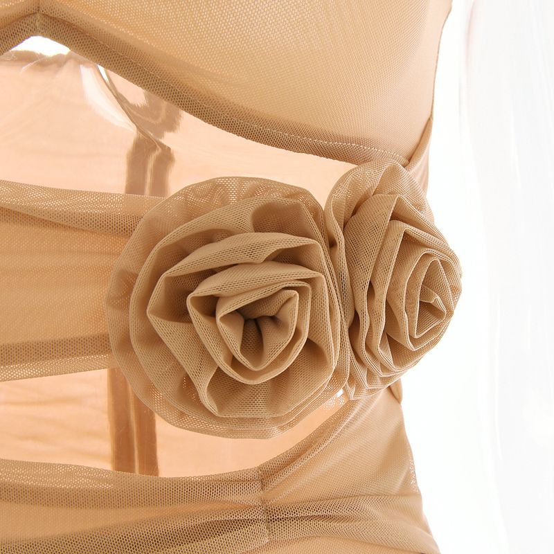 Gonna corta sexy con design floreale da donna, gonna a pieghe con apertura sul retro_voghion.com