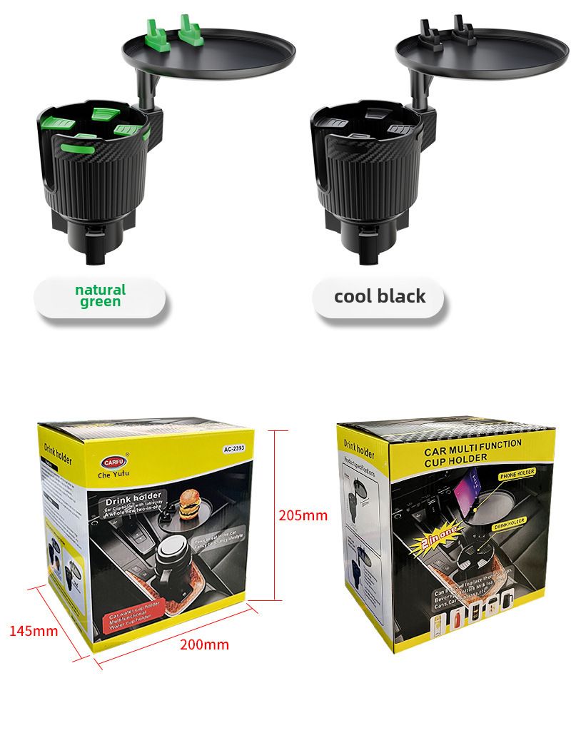 Grenzüberschreitender neuer Getränkehalter fürs Auto, großer Thermosbecher, rundes Tablett, drehbarer Getränkehalter für die Hälfte des Autos_voghion.com
