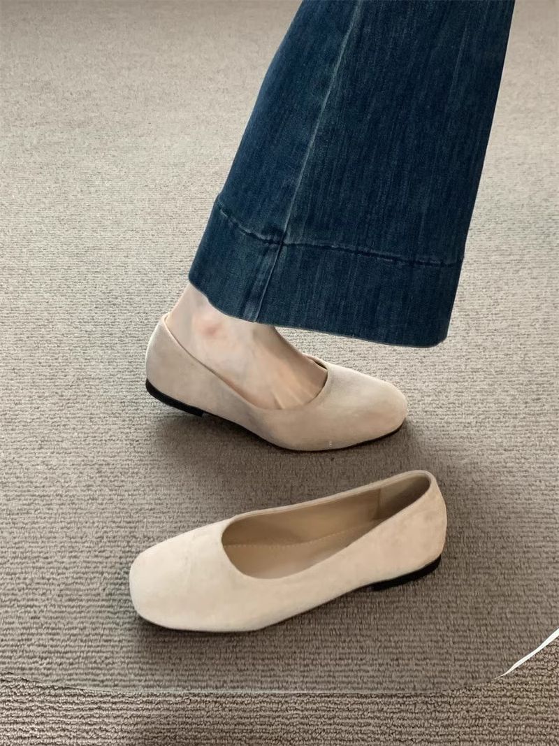 Flache Pendler-Multifunktionsschuhe für Damen 2025 Frühling Sommer Neue runde Zehenpartie Schwarze Arbeitsschuhe_voghion.com