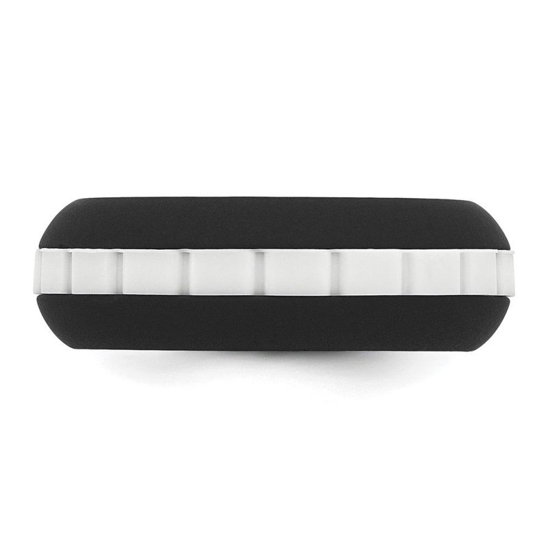 Silicone Black With White Grooved Center 7.50mm Band_voghion.com