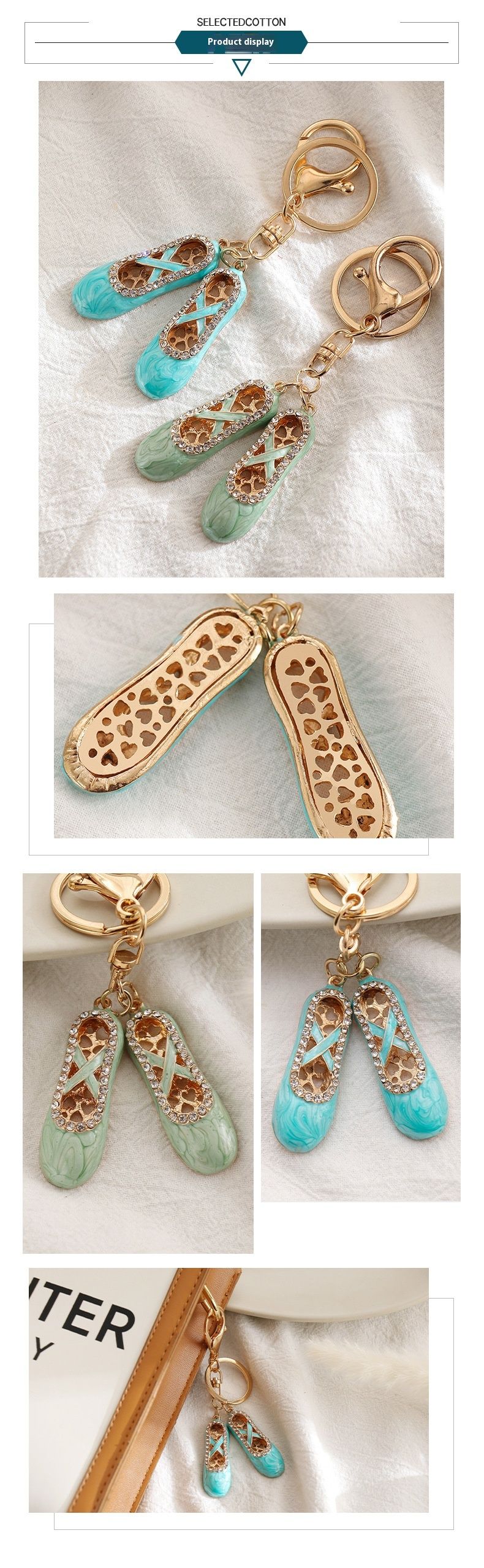 Neie Ballet Schong Keychain Europäesch an amerikanesch Diamant Studded Stiefel Metal Keychain Pendant Schéin a Kreativ Kleng Kaddo_voghion.com