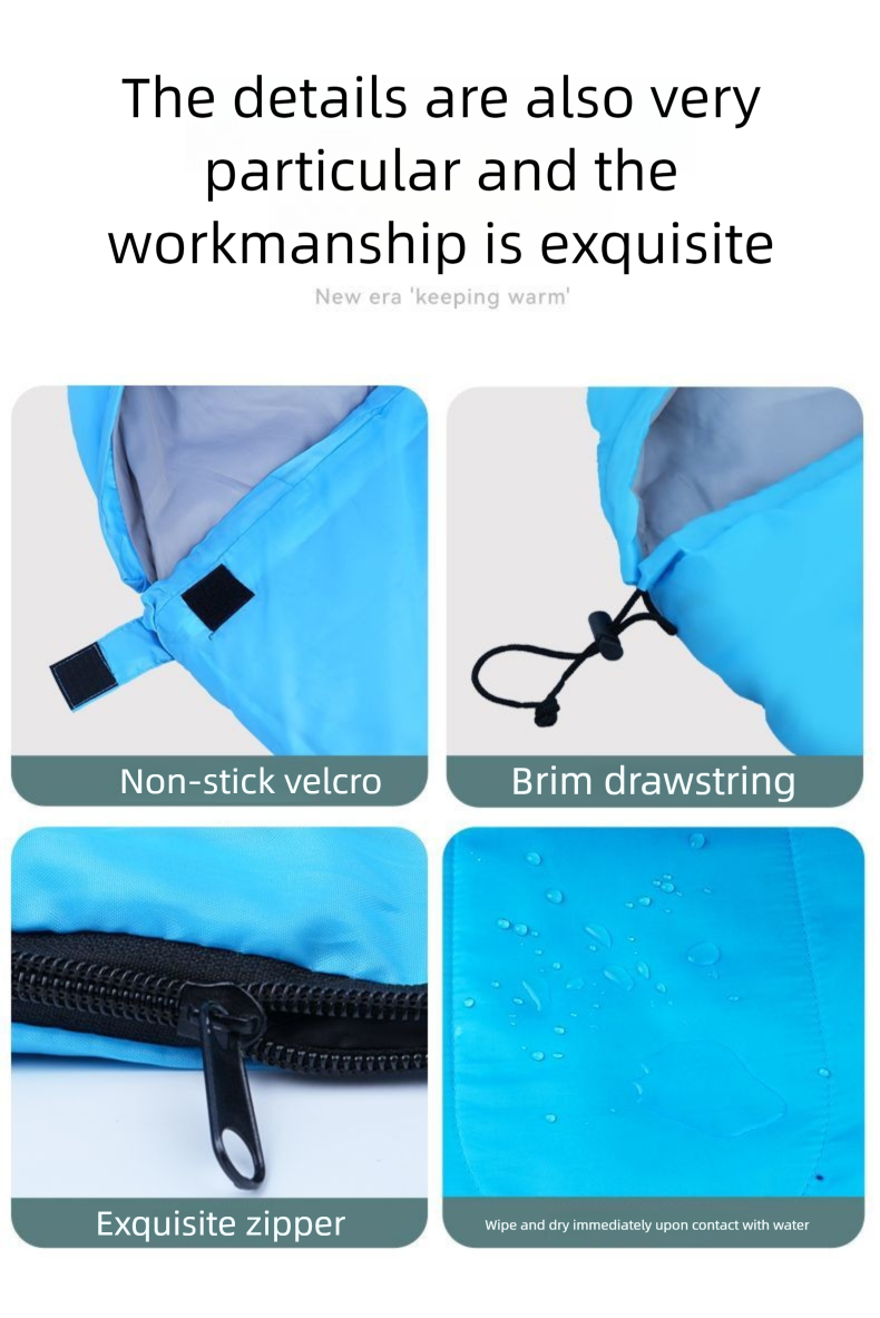 Kapuzenschlafsack für Erwachsene, vier Jahreszeiten, dick gefüttert, universell einsetzbar für Outdoor, Camping, Büro, Mittagspause, Auto, tragbar, Einzeldecke_voghion.com