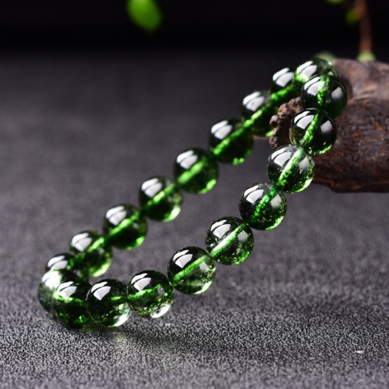 Bracciale con un singolo cerchio in cristallo verde fantasma brasiliano per uomo e donna, alla moda_voghion.com