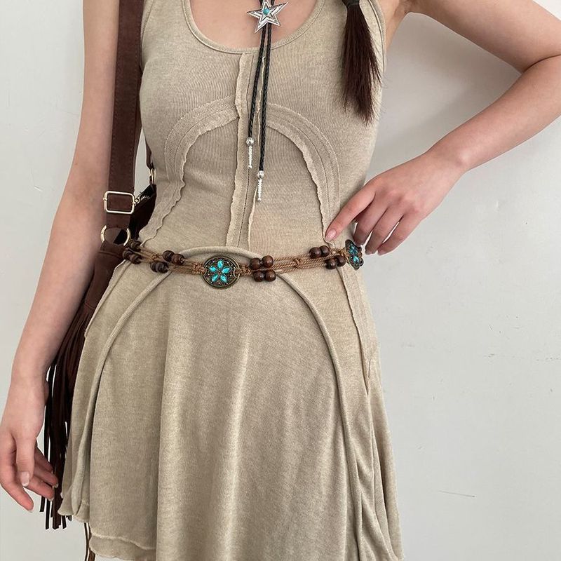 Gewebter Taillenseil im ethnischen Stil 2025 Neuer böhmischer dekorativer dünner Gürtel mit Rock High-End-Vielseitiger Gürtel_voghion.com